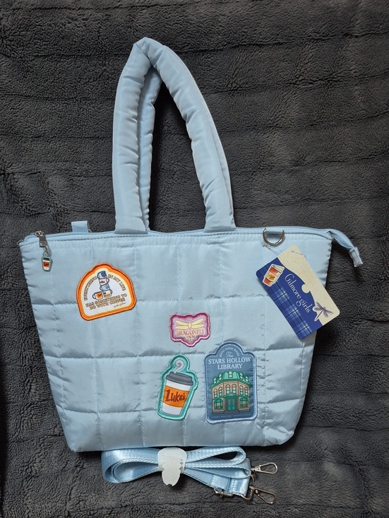 Gilmore Girls Accessories - Gilmore Girls Quilted Light Blue Insulated Lunch Bag With Patches New With Tags
